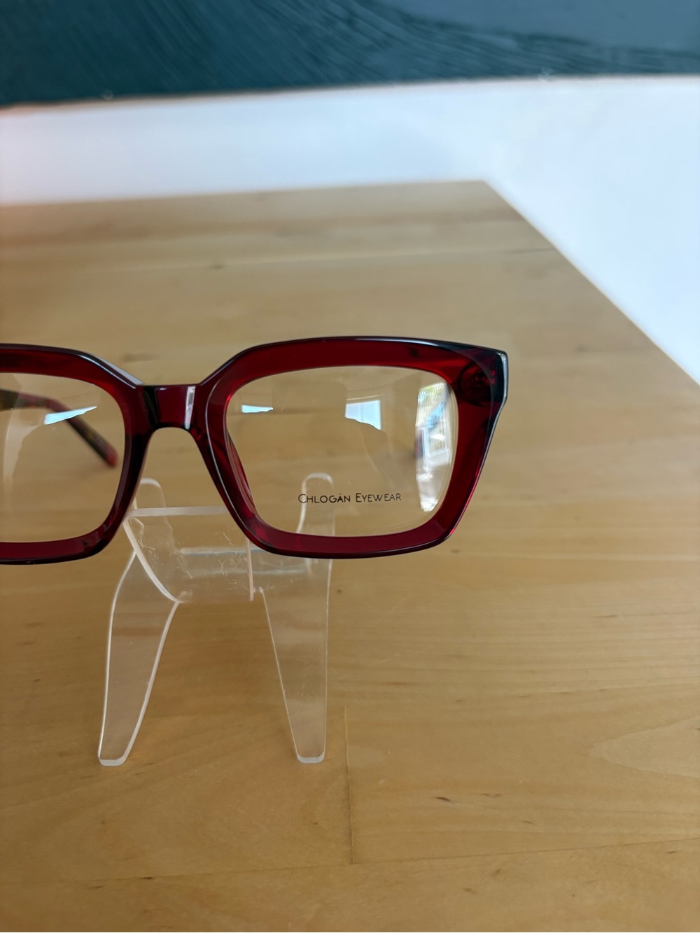 Chlogan Eyewear Red CH9122 Oversized Bold Square Eyeglass Frames 50-20-145 NWT - Picture 4 of 15